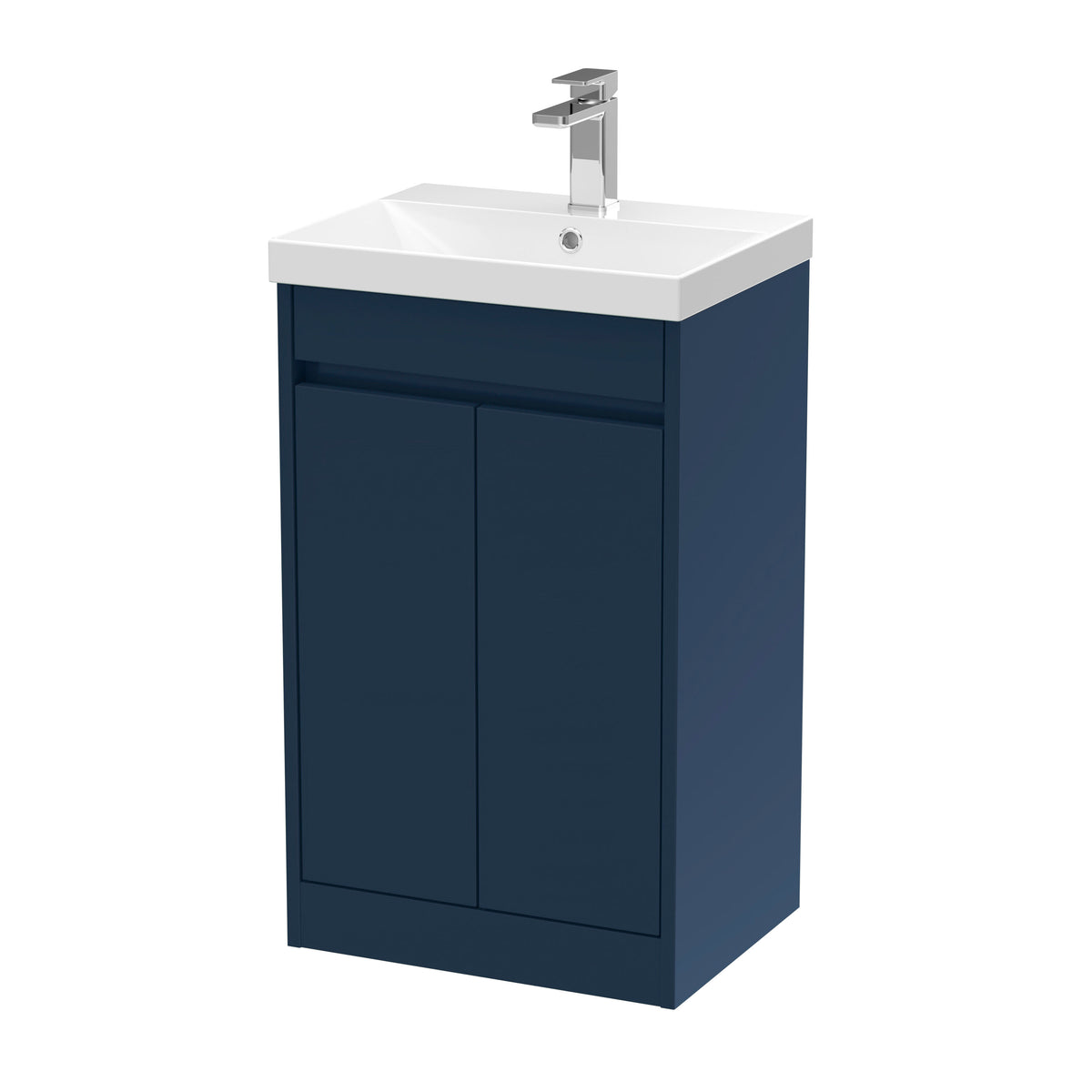 Modern Splash 500mm Indigo Blue 2 Door Floor Standing Vanity Unit With Thin-Edge Basin