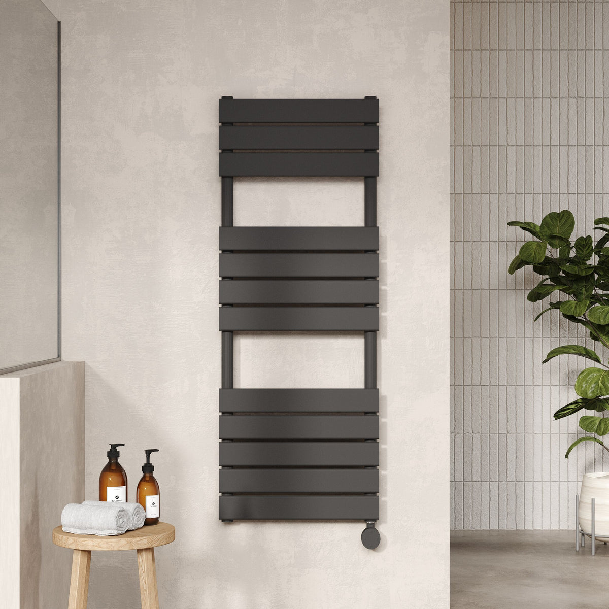 Anthracite 1213mm x 500mm Vertical Electric Heated Towel Rail