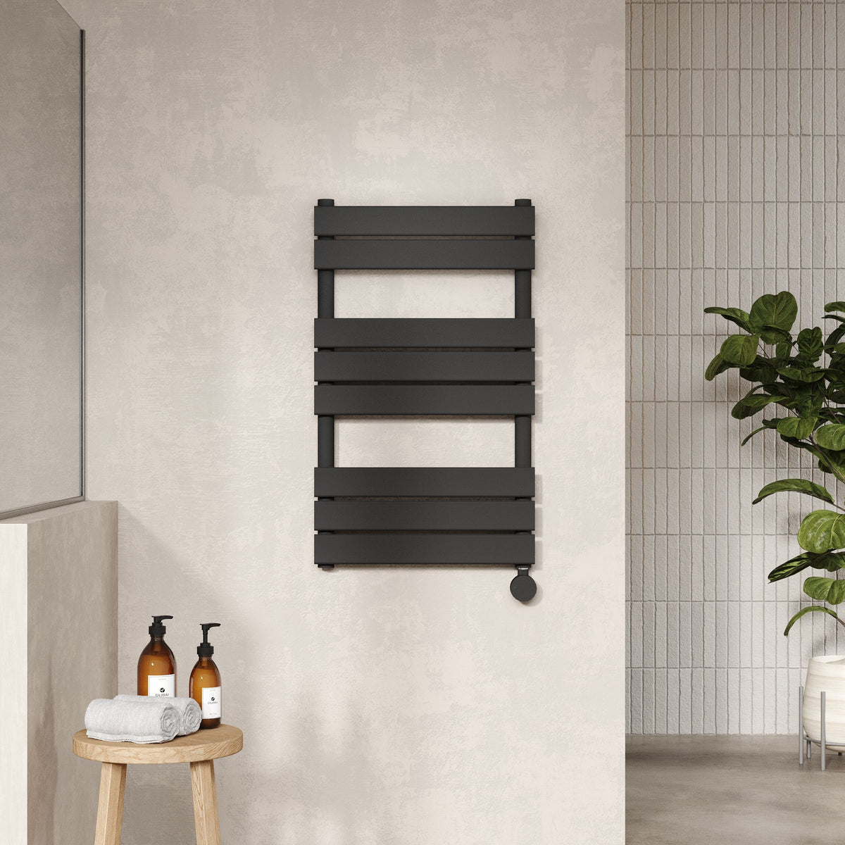 Matt Black 840mm x 500mm Vertical Electric Heated Towel Rail