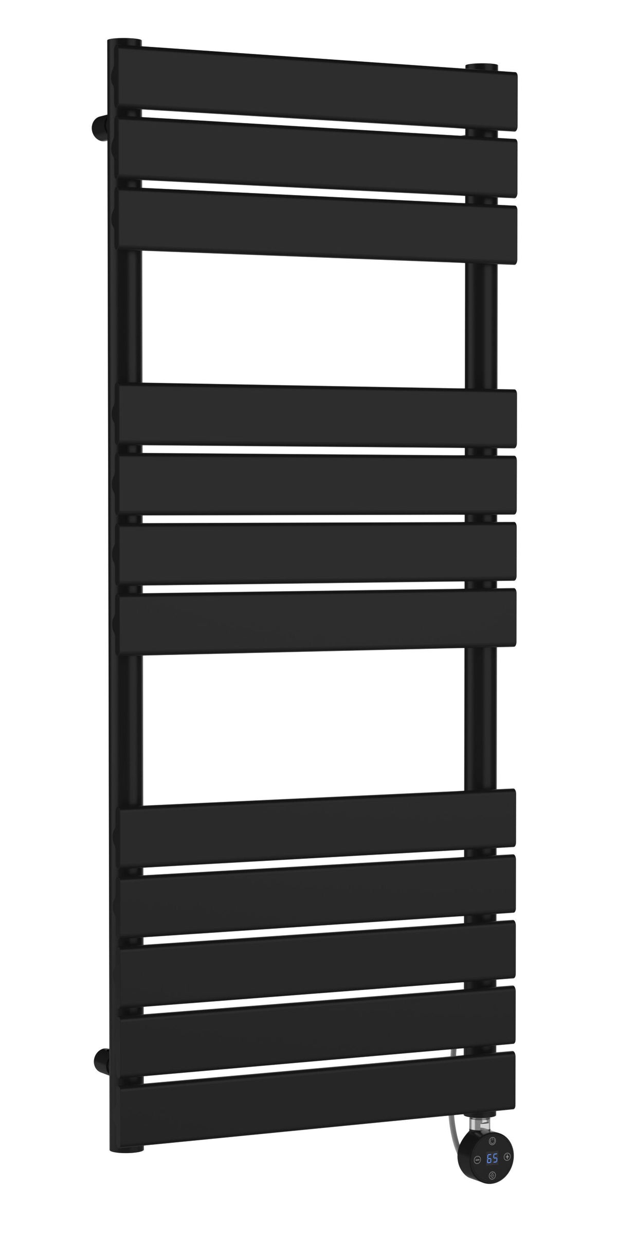 Matt Black 1213mm x 500mm Vertical Electric Heated Towel Rail