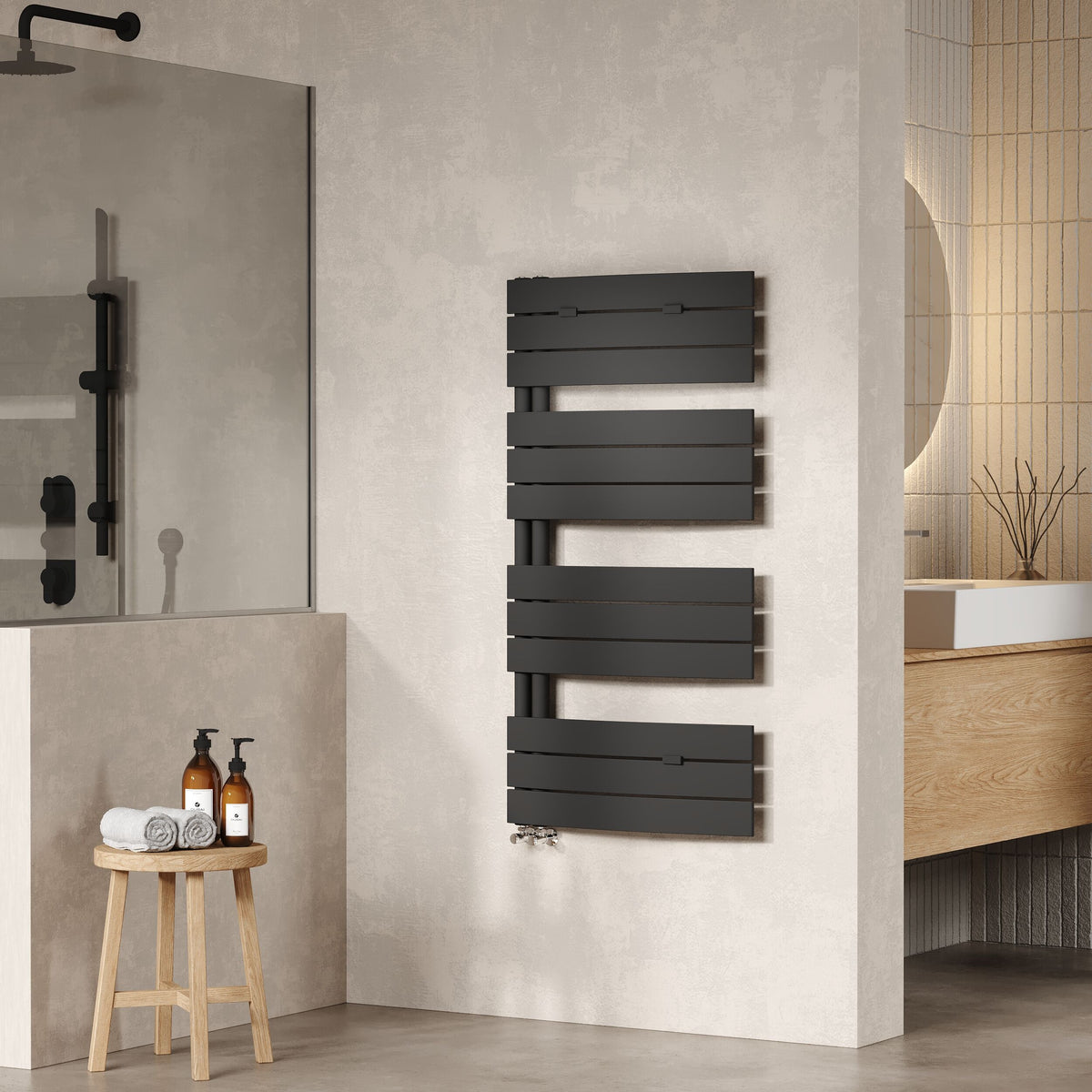 Elgin Anthracite 1080mm x 550mm Horizontal Heated Towel Rail