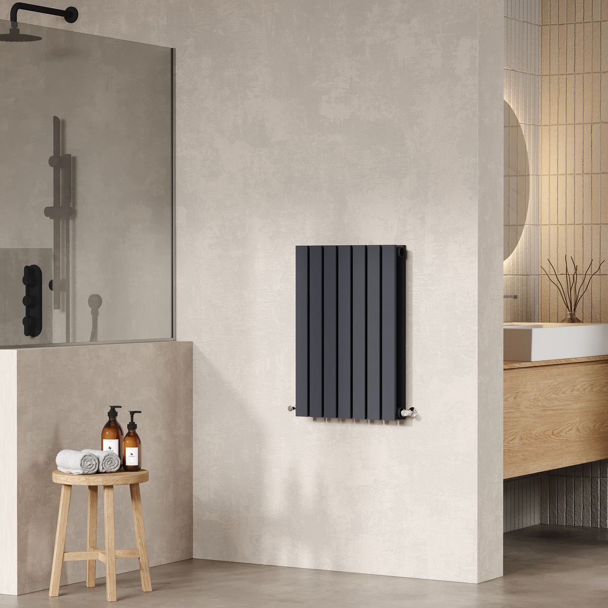 Sloane Anthracite 600mm x 412mm Horizontal Double Panel Radiator