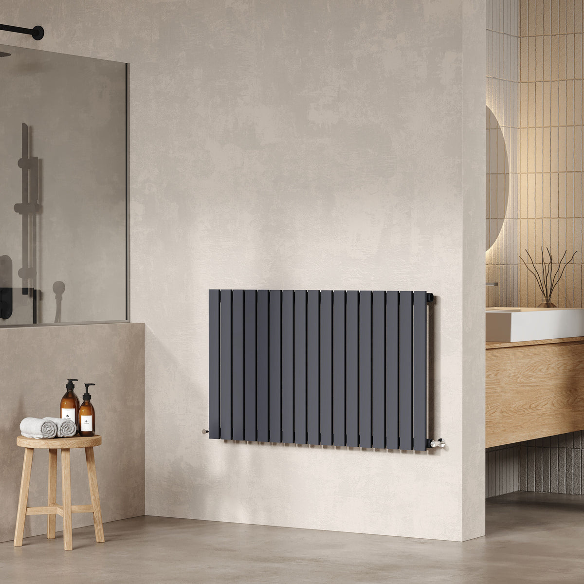 Sloane Anthracite 992mm x 600mm Horizontal Single Panel Radiator