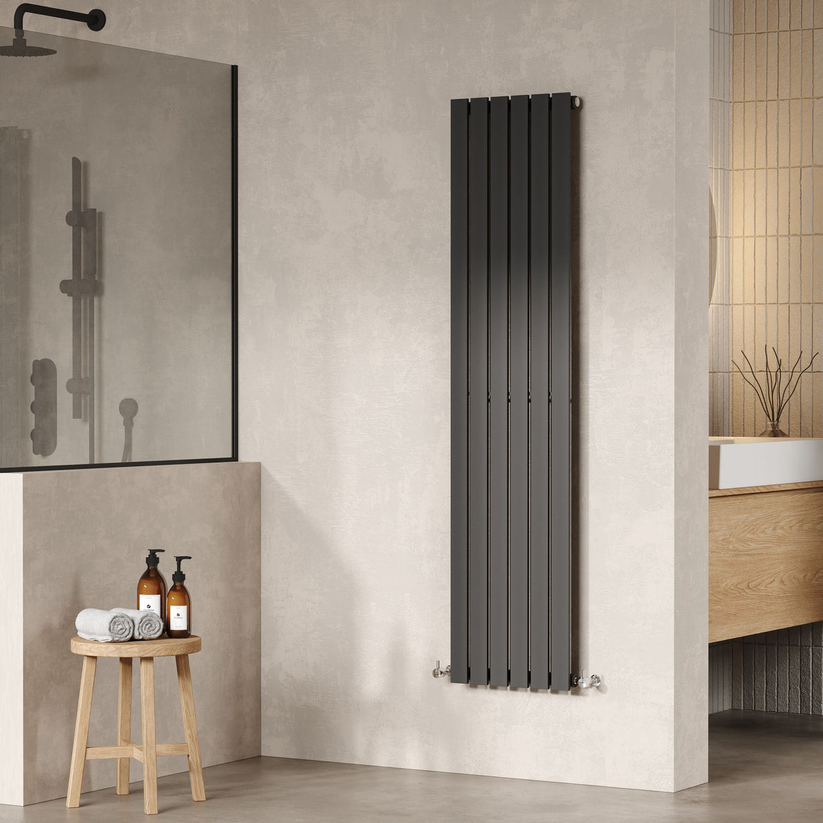 Sloane Anthracite 1500mm x 354mm Vertical Single Panel Radiator