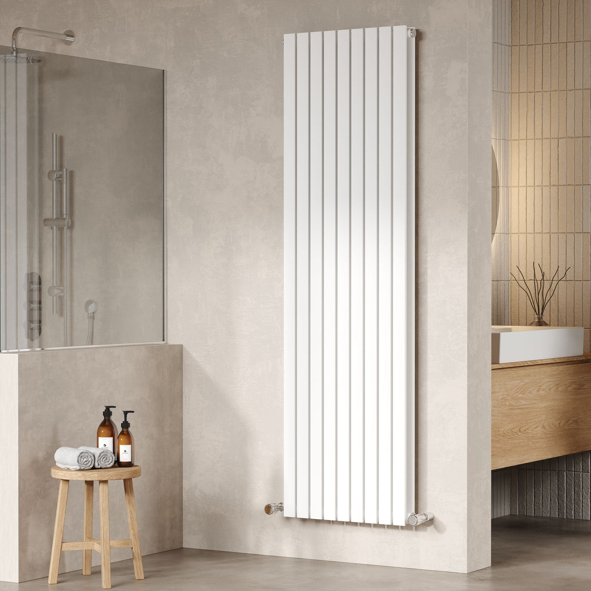 Modern Splash White 1800mm x 528mm Vertical Double Panel Radiator