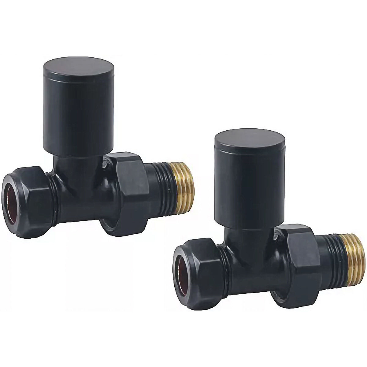 Modern Splash choice Black Straight Radiator Valves