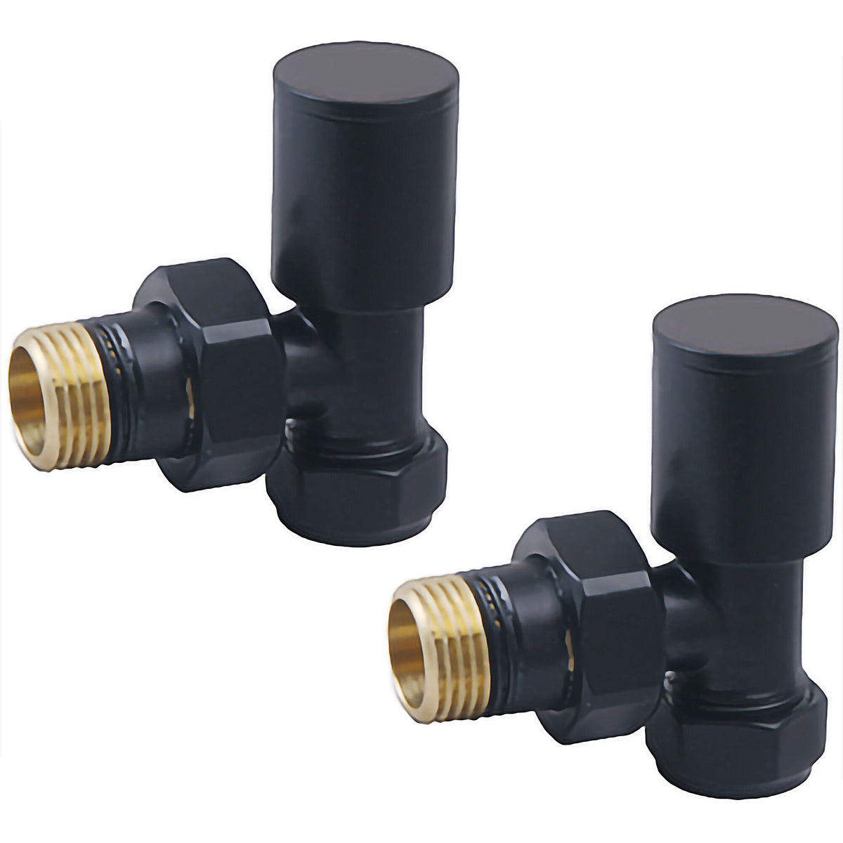 Modern Splash choice Black Angled Radiator Valves