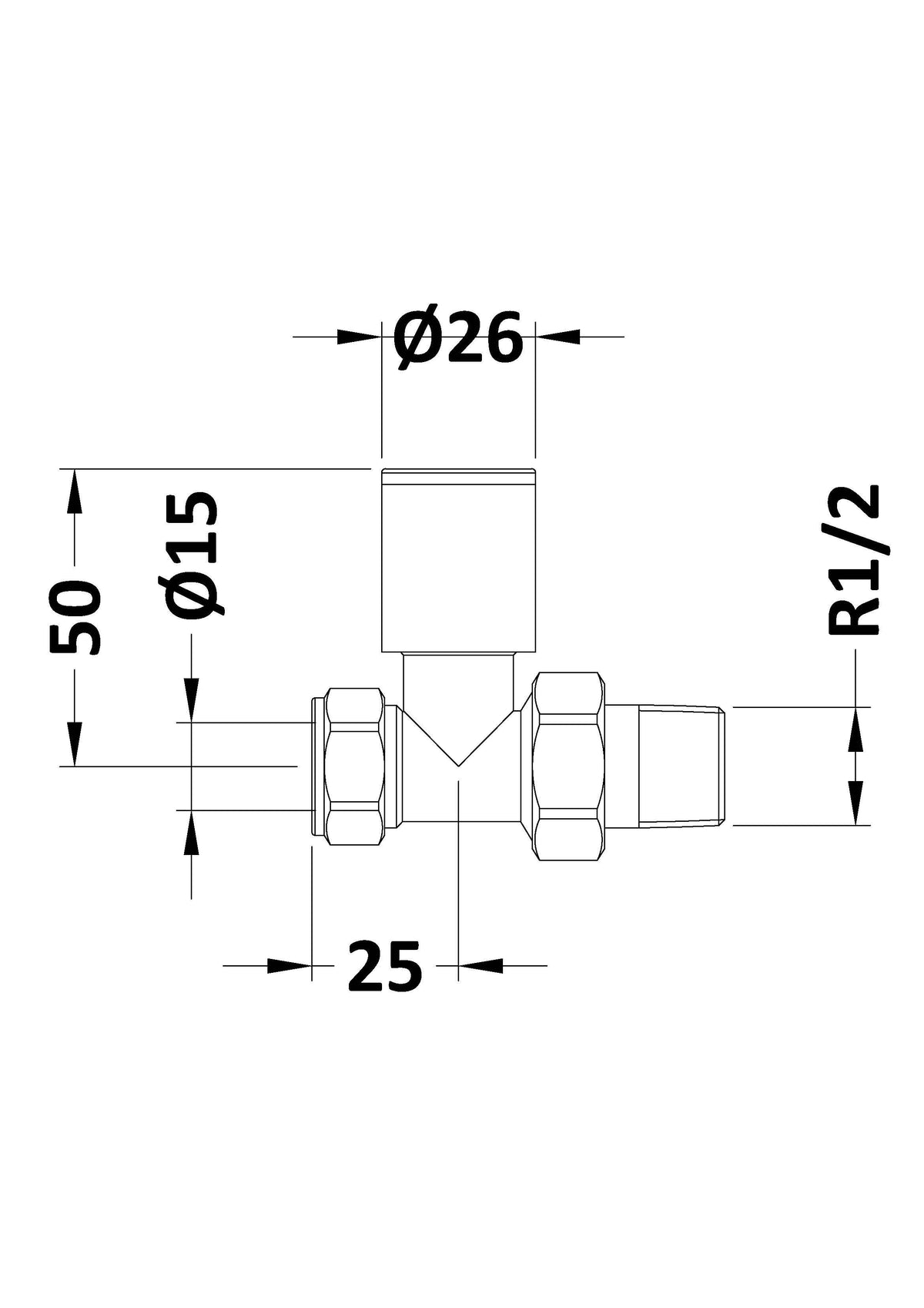 Modern Splash White Straight Radiator Valves