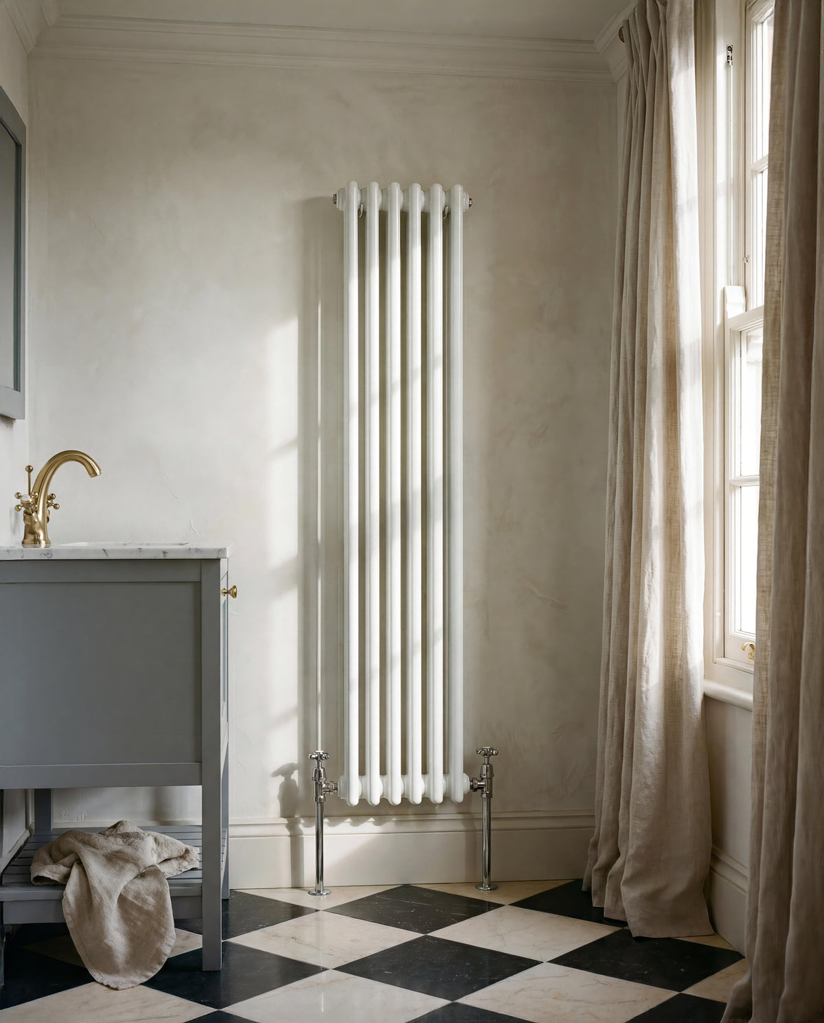 Colosseum White 1500mm x 287mm Vertical Column Radiator