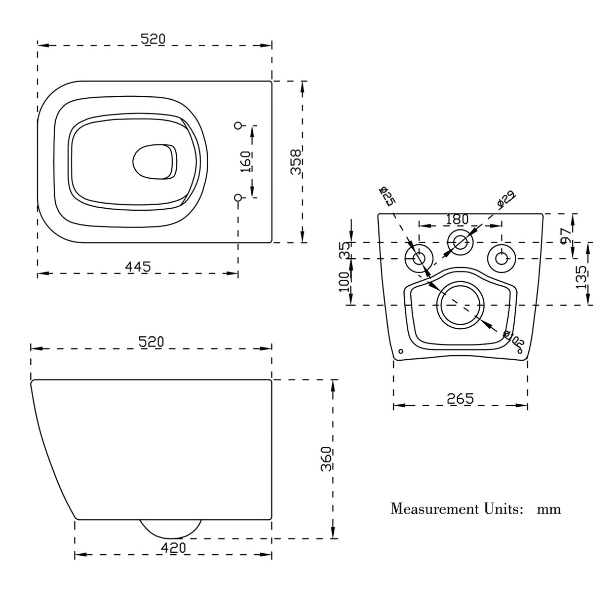 Modern Splash Wall Hung Toilet Whit-TO-345