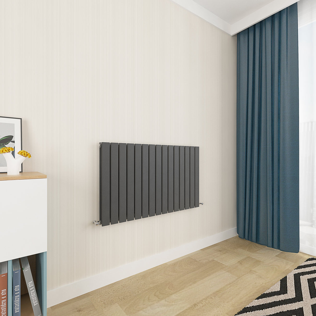Modern Splash Flat Panel Anthracite Radiator Horizontal 600x1020mm Double