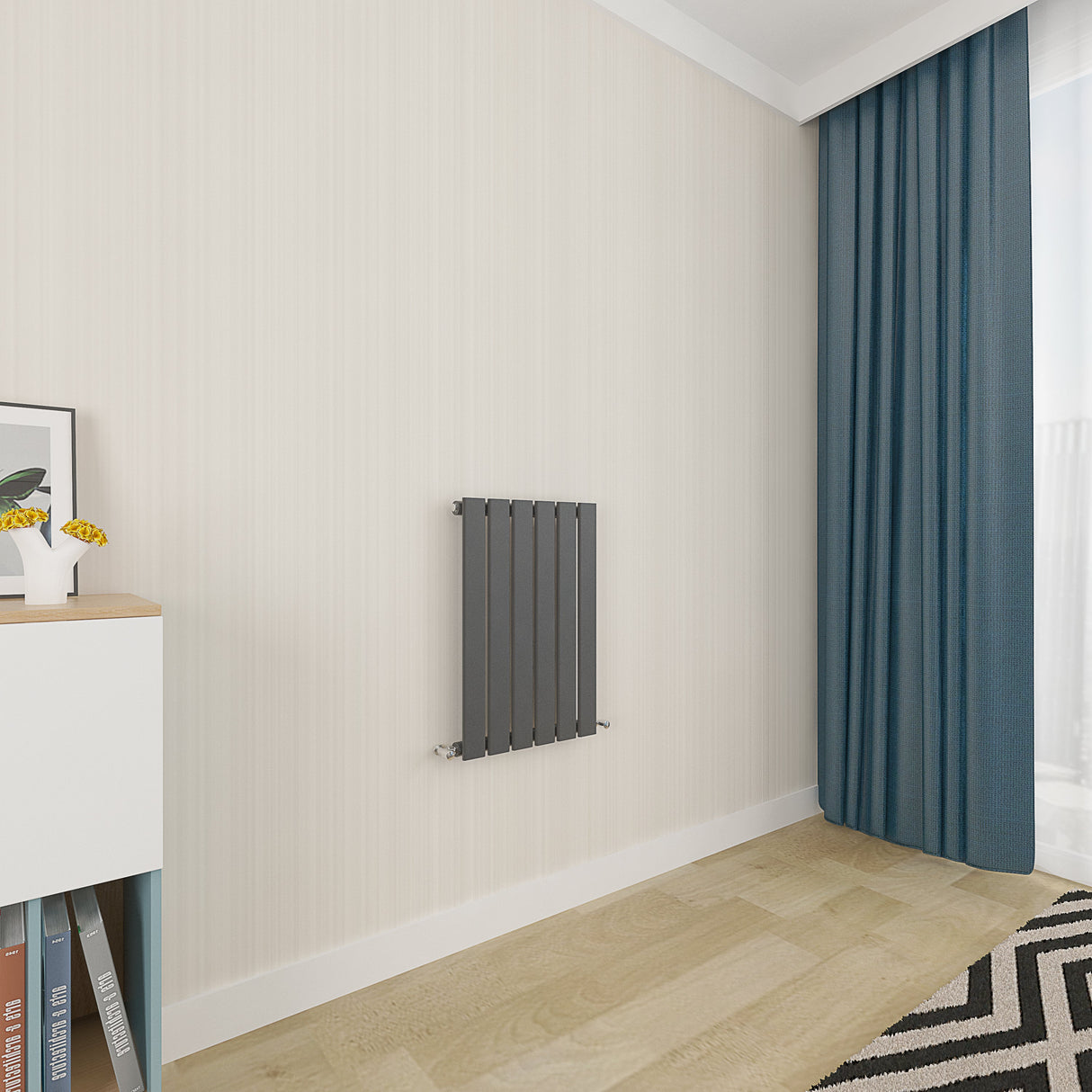 Modern Splash Flat Panel Anthracite Radiator Horizontal 600x408mm Single Panel