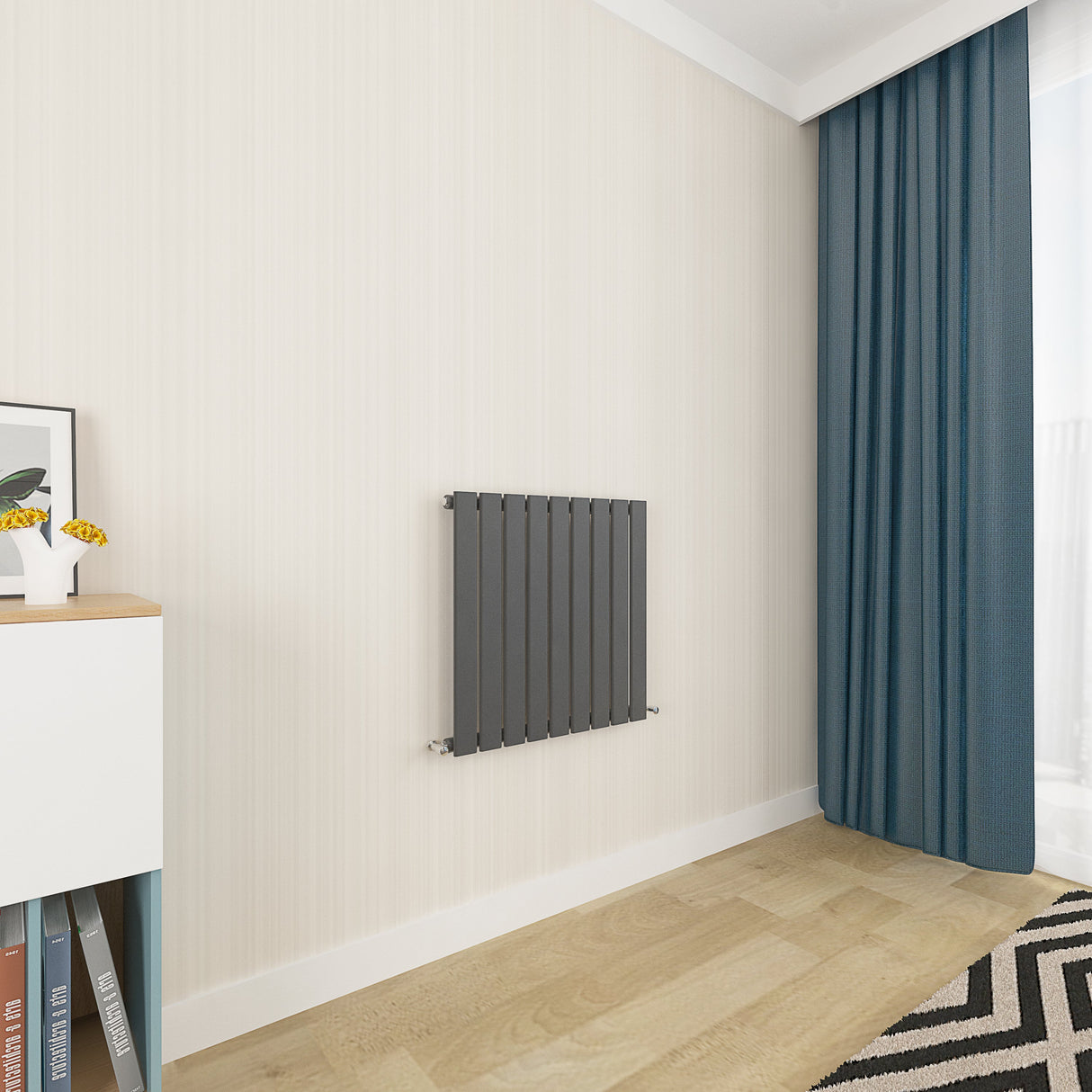 Modern Splash Flat Panel Anthracite Radiator Horizontal 600x612mm Single Panels
