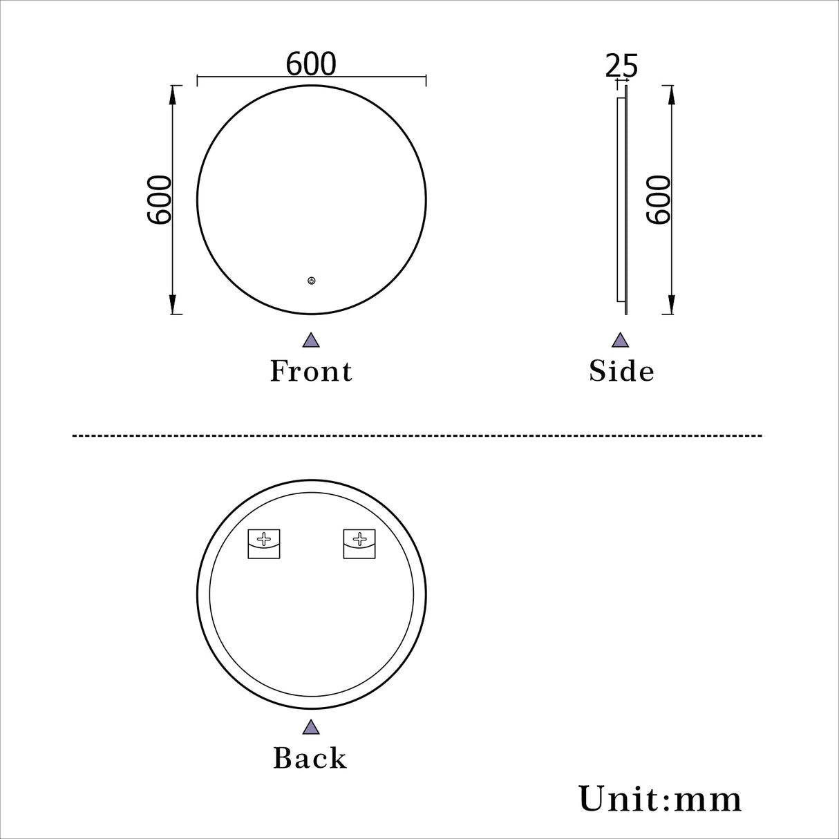 Modern Splash LED Round Mirror