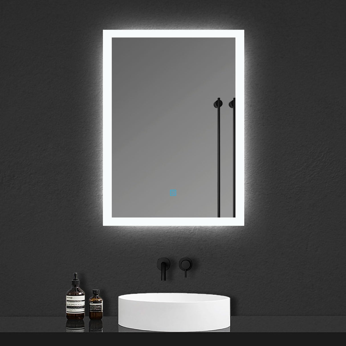 Modern Splash LED Rectangle Mirror