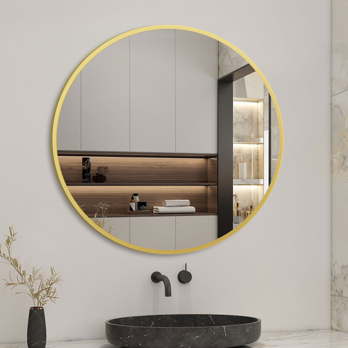 Modern Splash Round Mirror