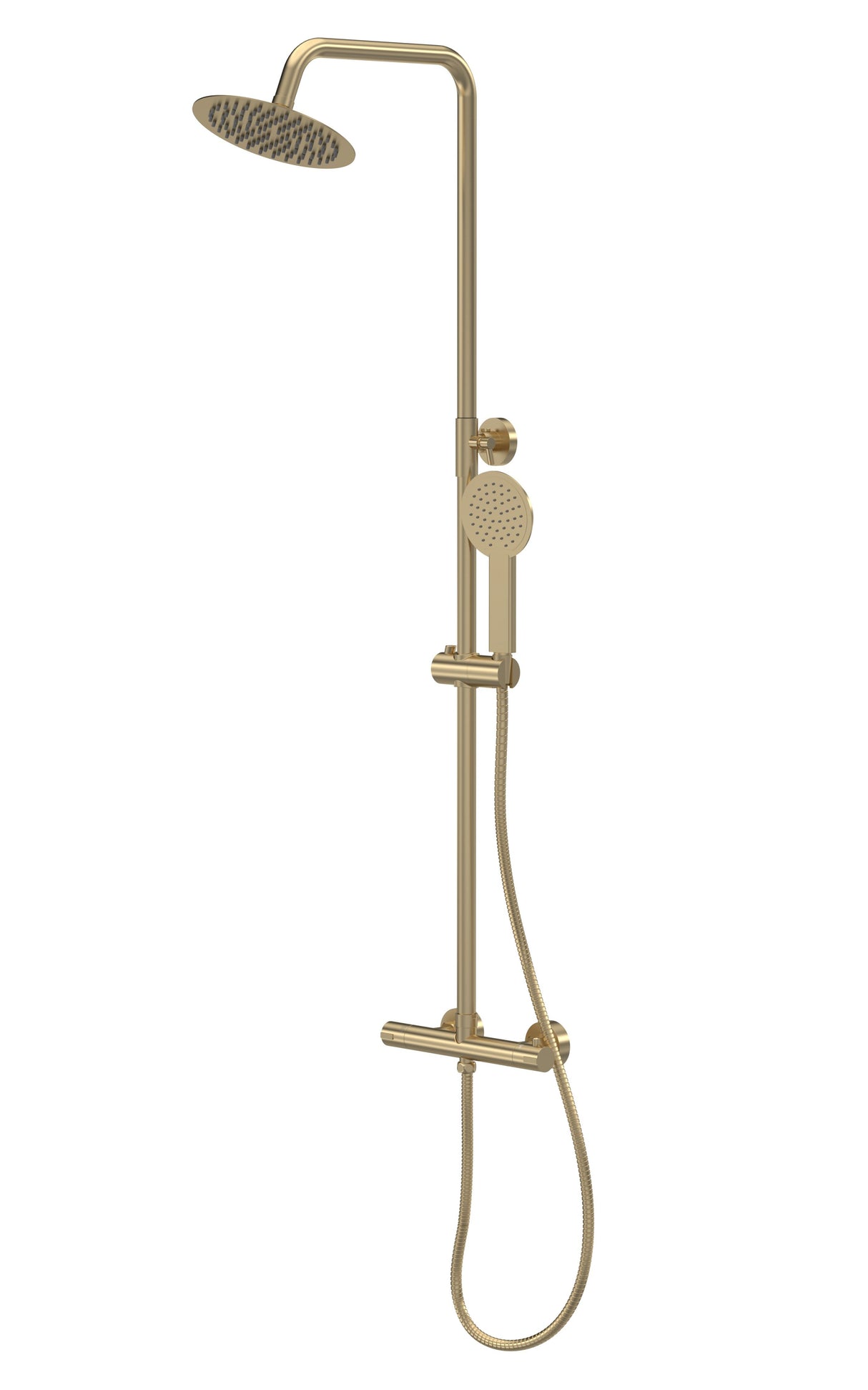 Modern Splash choice Brushed Brass Dual Shower Valve Rigid Riser Kit