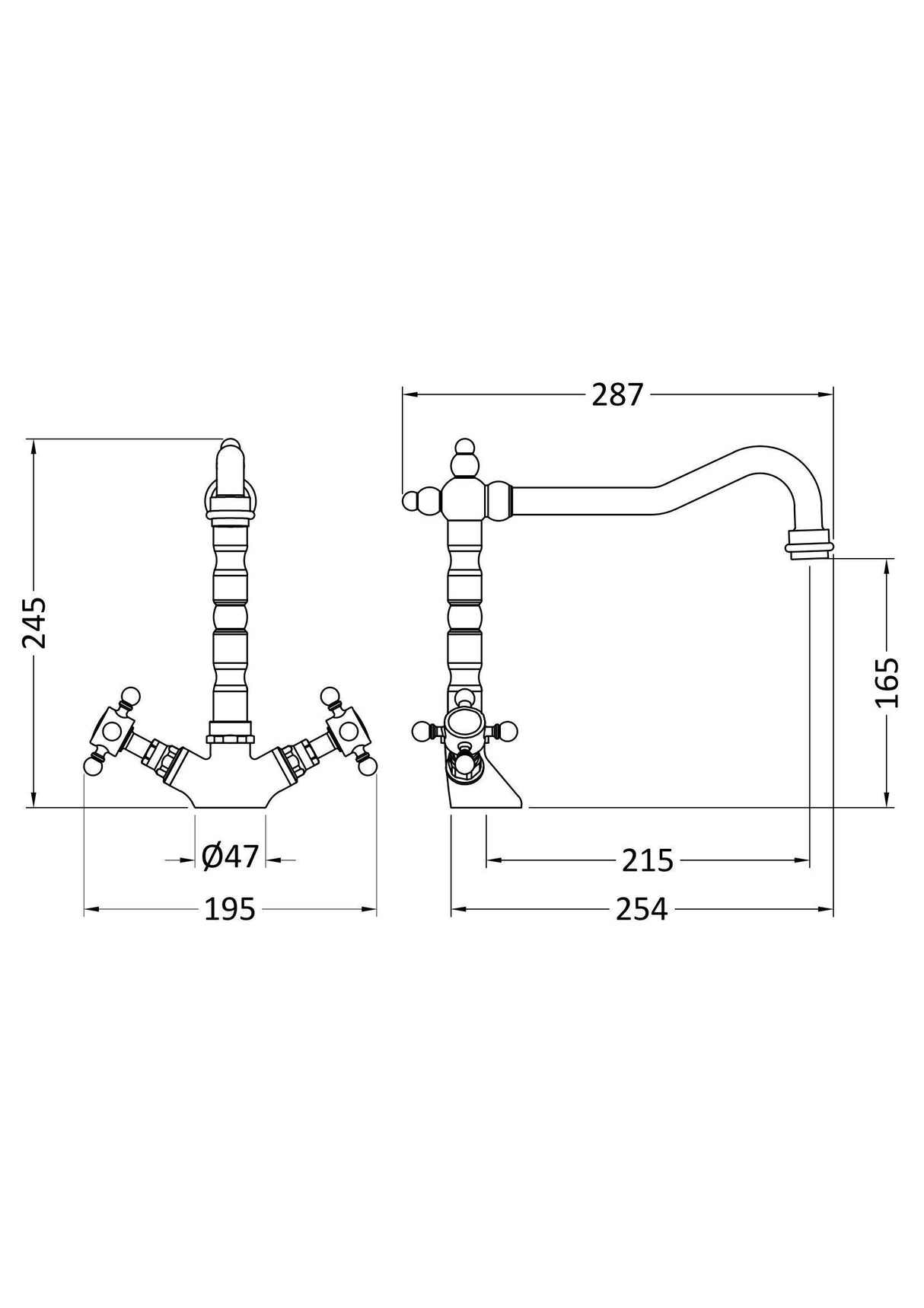 Modern Splash Brushed Brass Kitchen Mono Basin Mixer