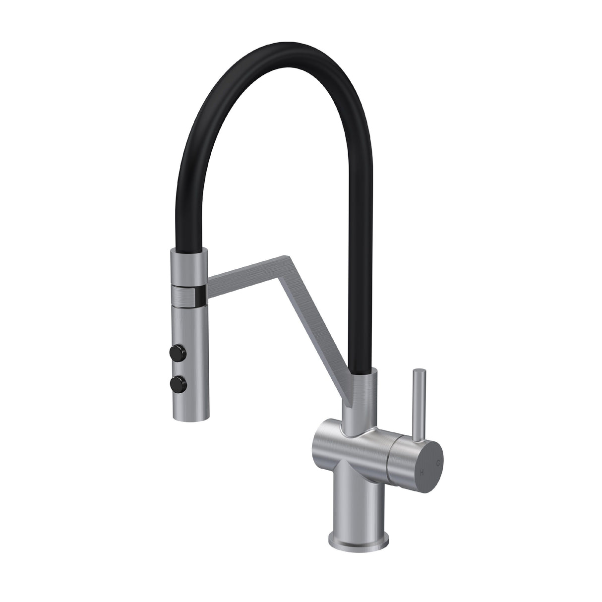 Modern Splash Ravi Brushed Nickel Mono Basin Single Lever Round Basin Tap & Rinser