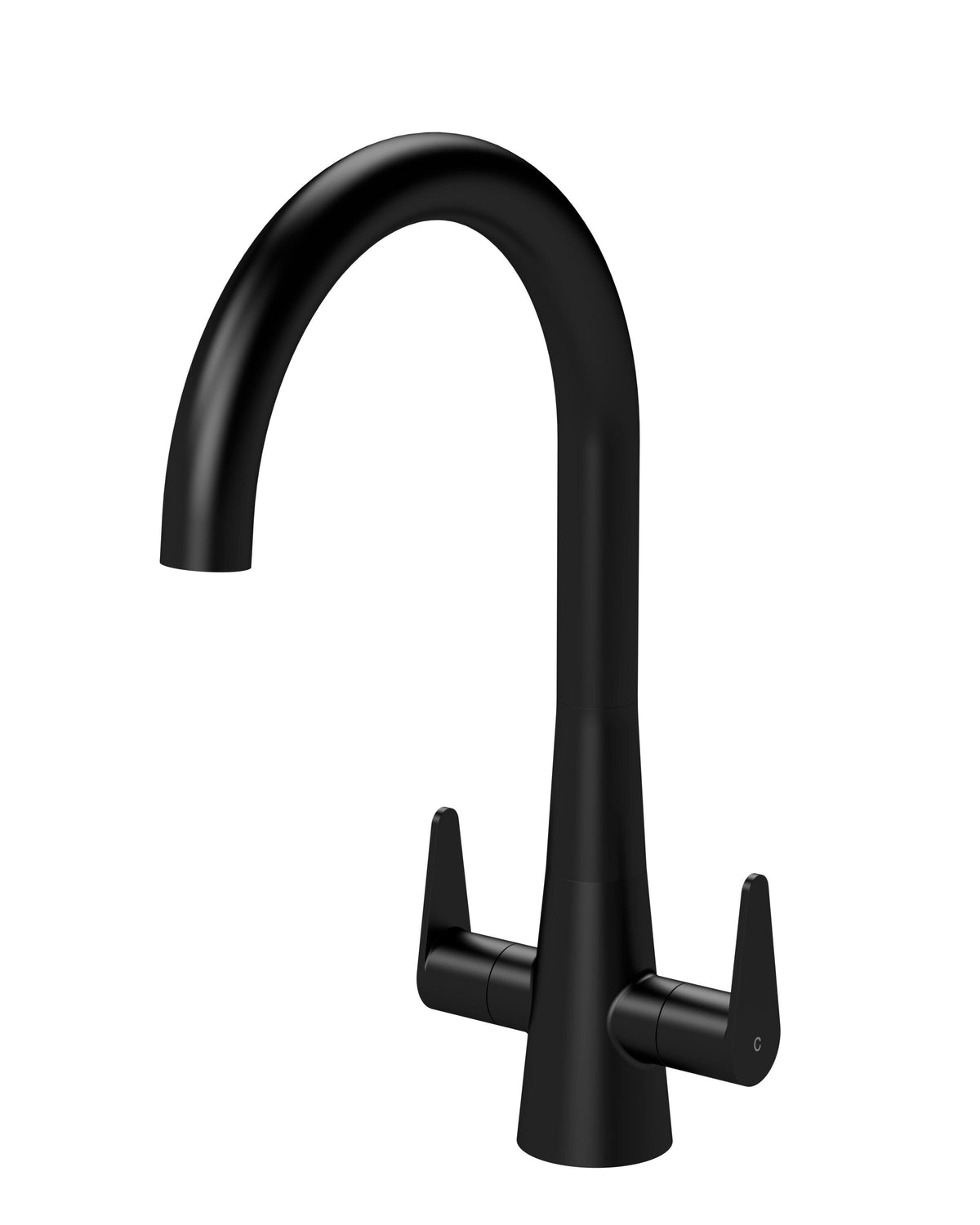 Modern Splash Samir Matt Black Twin Lever Kitchen Mono Basin Mixer