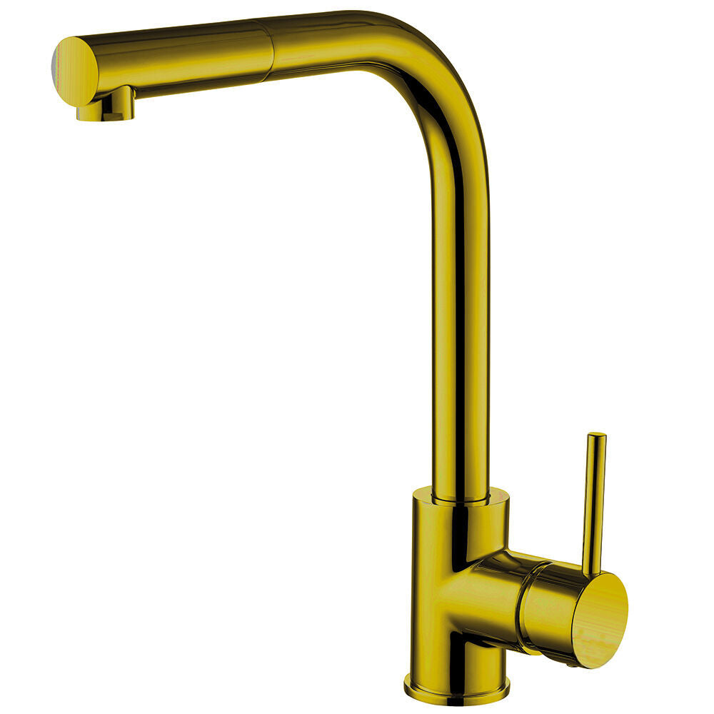 Modern Splash Zansar Brushed Gold Pull Out Single Lever Sink Mixer Tap