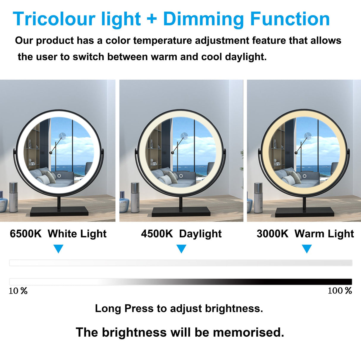 Modern Splash Round LED Mirror