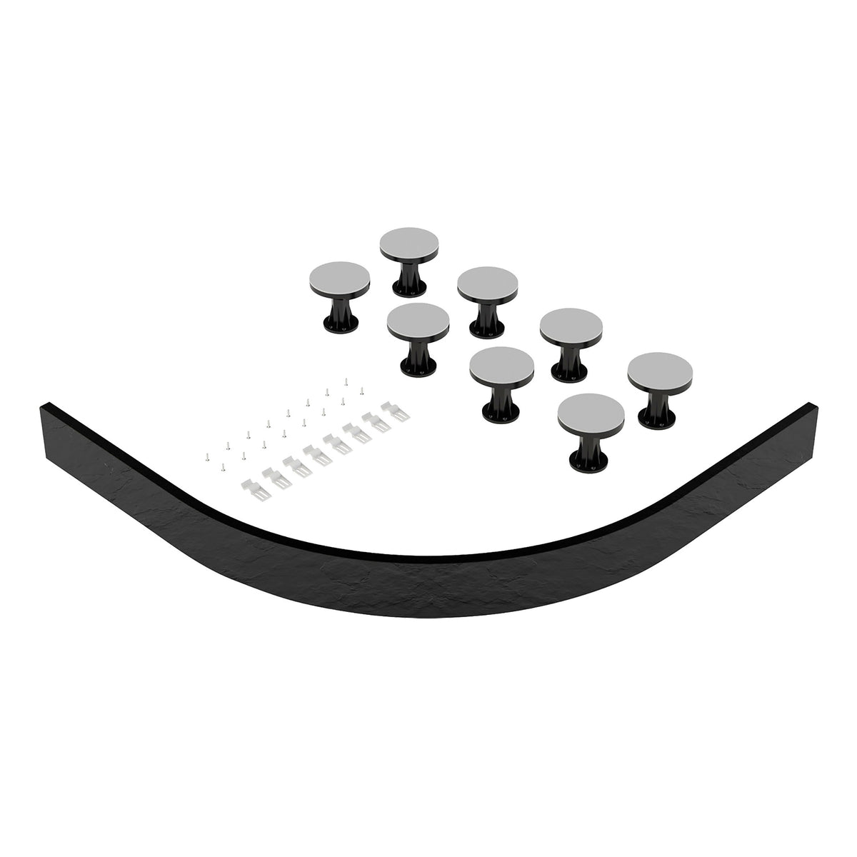 Pearlstone 1000mm Offset Grey Slate Leg Set With Plinth, Clips & Screws