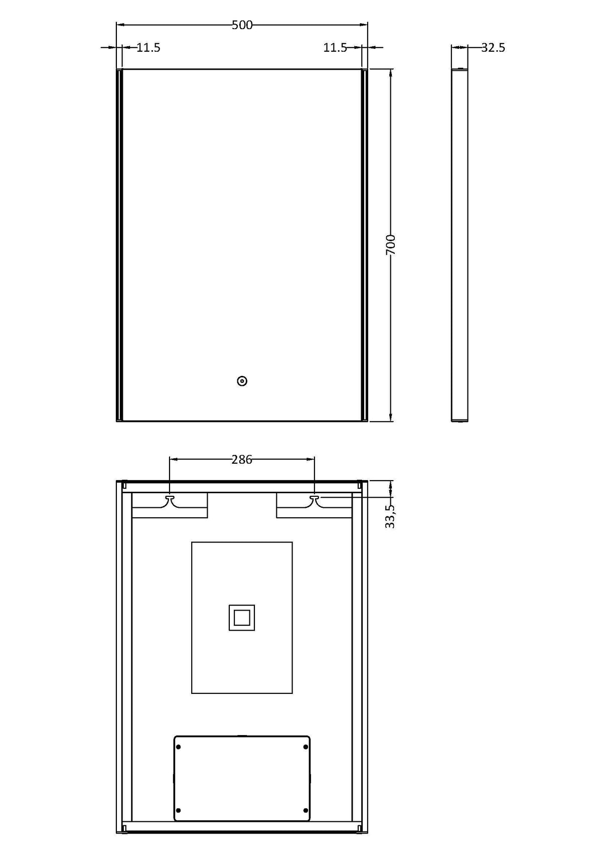 Anser 500 x 700mm LED Mirror