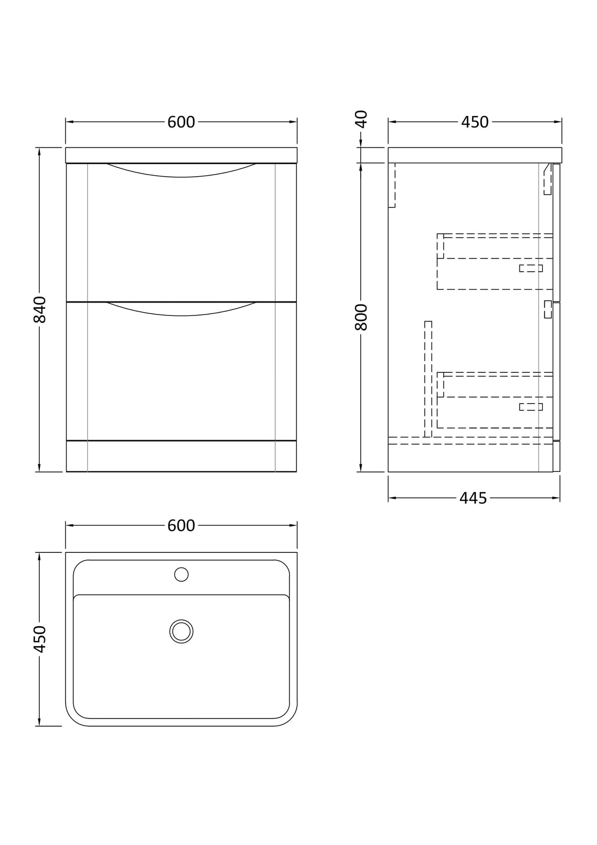 Modern Splash 600mm Satin Blue 2 Drawer Floor Standing Vanity Unit With Polymarble Basin