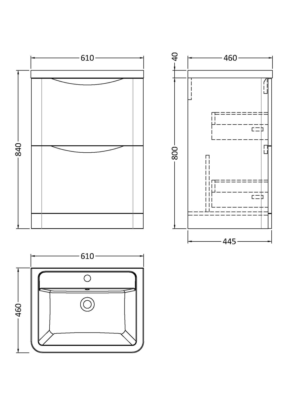 Modern Splash 600mm Satin Green 2 Drawer Floor Standing Vanity Unit With Basin