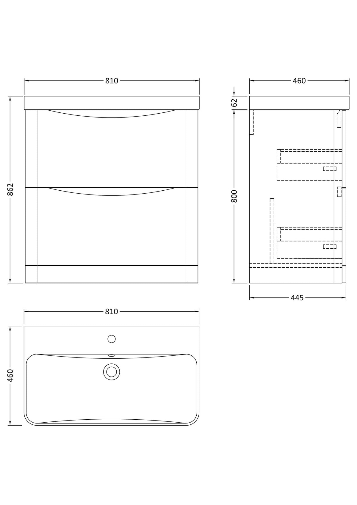 Modern Splash 800mm Satin Green 2 Drawer Floor Standing Vanity Unit With Thin Edge Basin