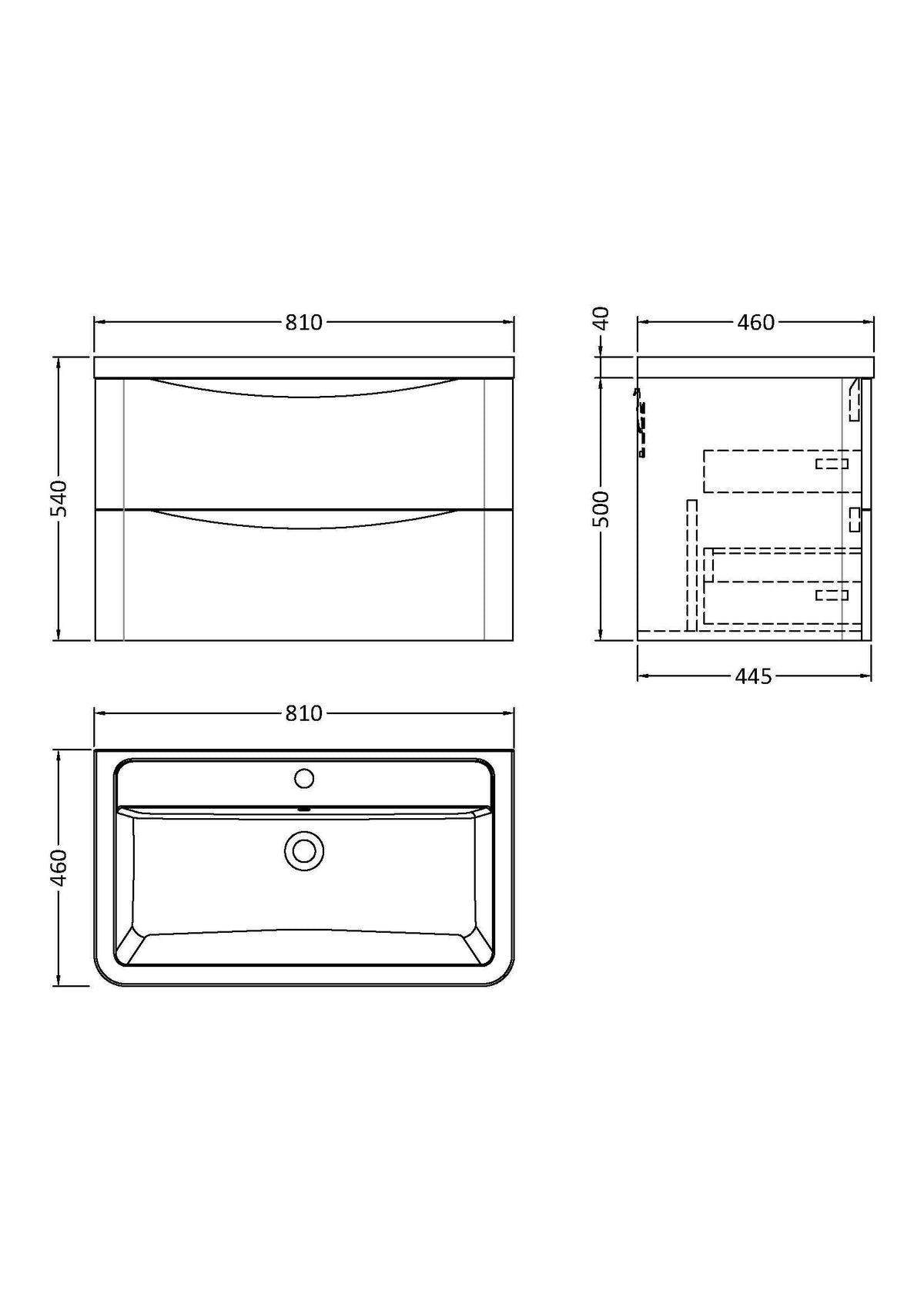 Modern Splash 800mm Satin Green 2 Drawer Wall Hung Vanity Unit With Basin