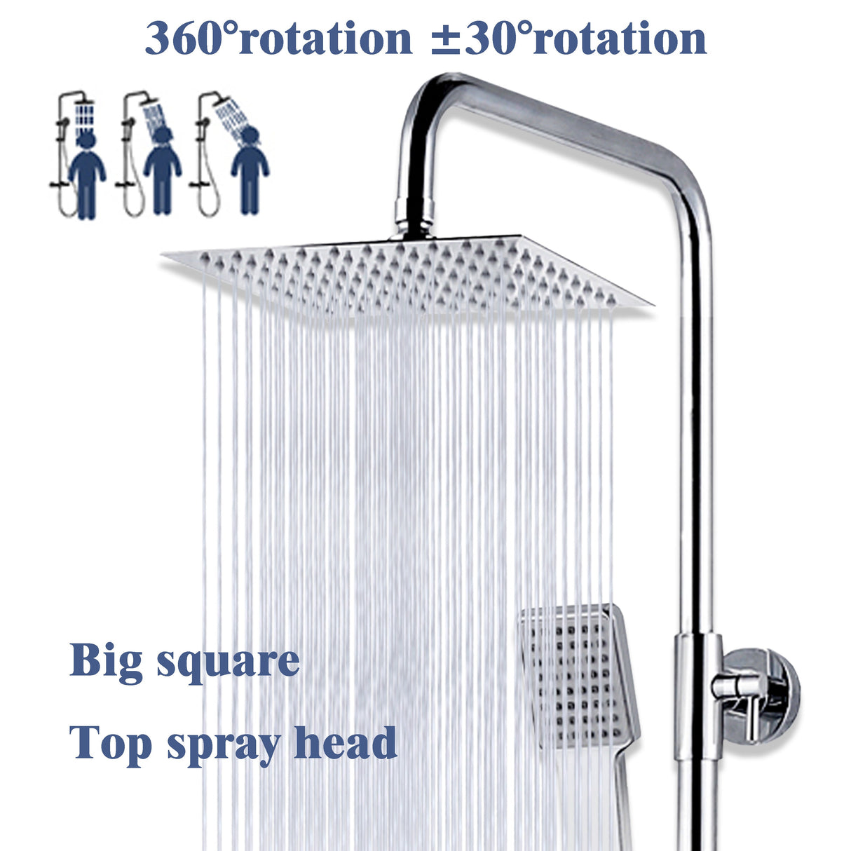 Modern Splash square silver shower set-H-09A