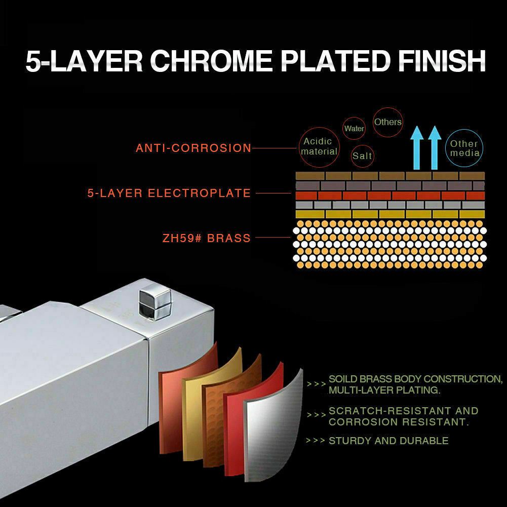 Modern Splash Chrome Thermostatic Shower Set-H-17