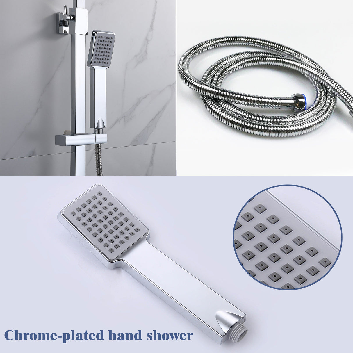 Modern Splash Chrome Thermostatic Shower Set-H-17