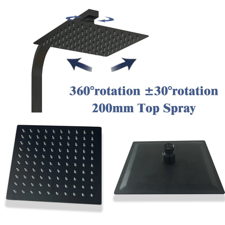 Modern Splash new black square shower set-H-27H
