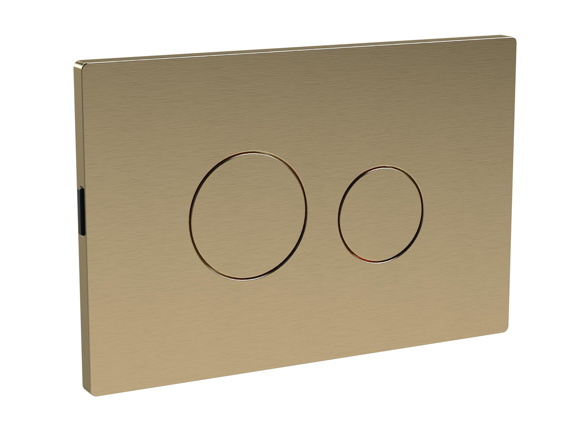 Modern Splash Toilet Round Brushed Brass Dual Flush Push Button