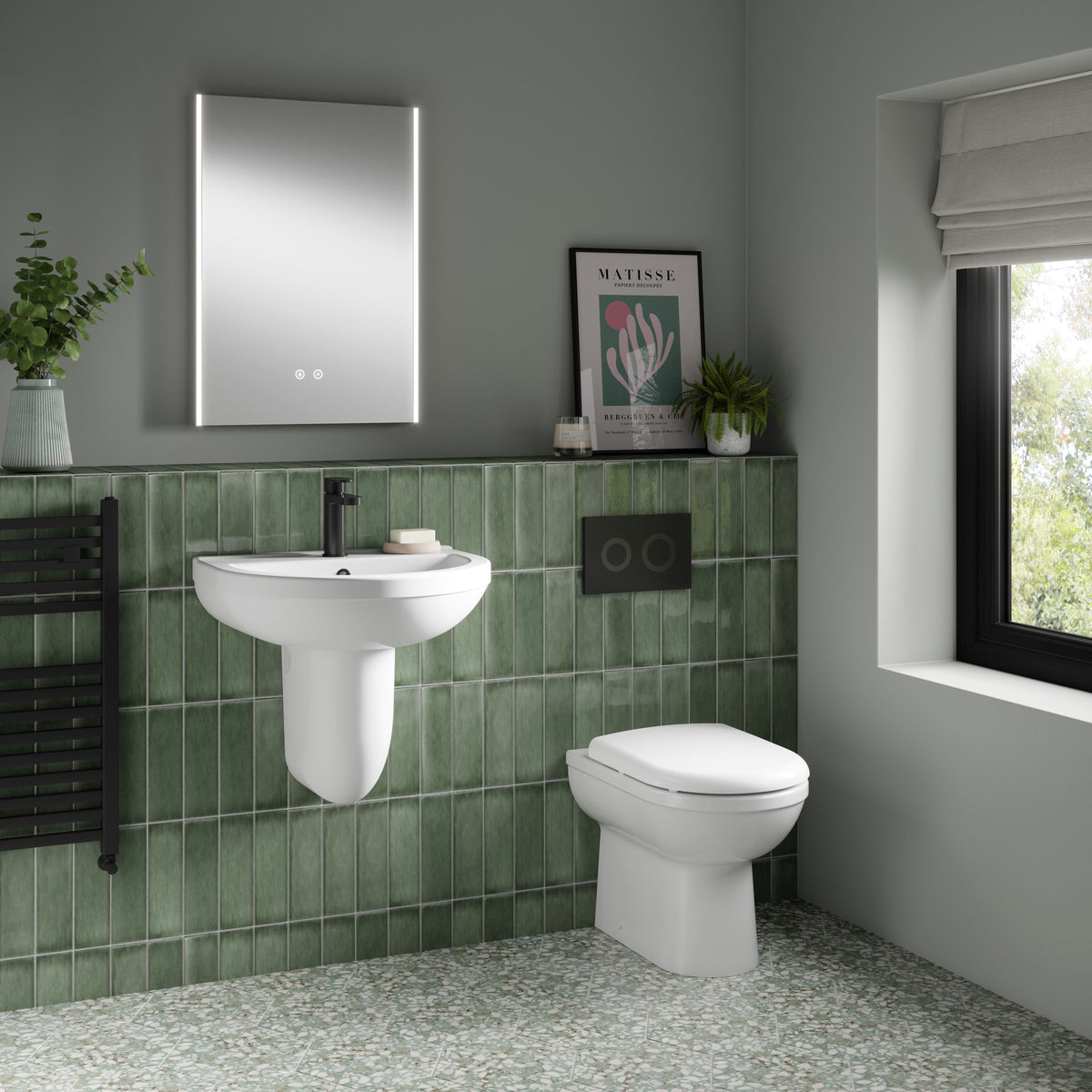 Modern Splash Milo Round Back to Wall Toilet Pan