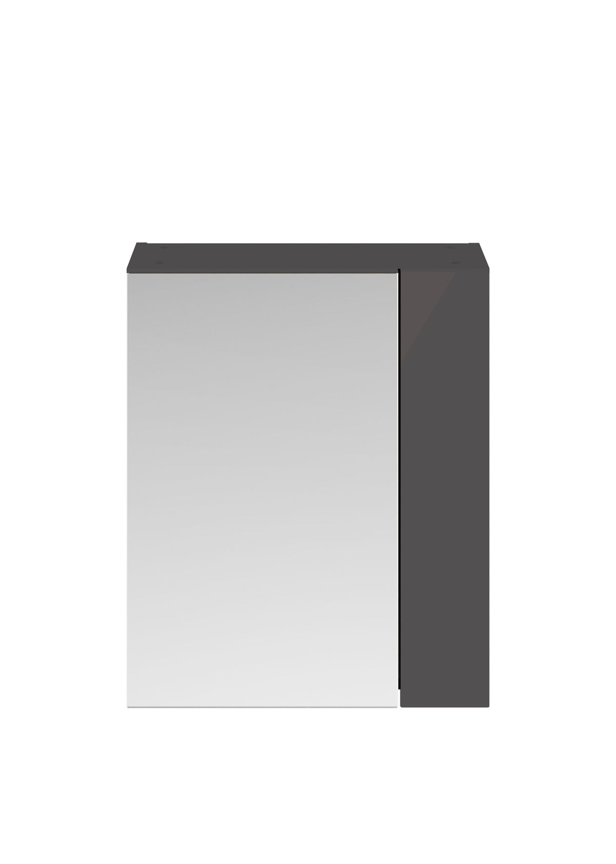 Modern Splash 600 x 713mm Gloss Grey Wall Hung 75/25 Mirror Cabinet