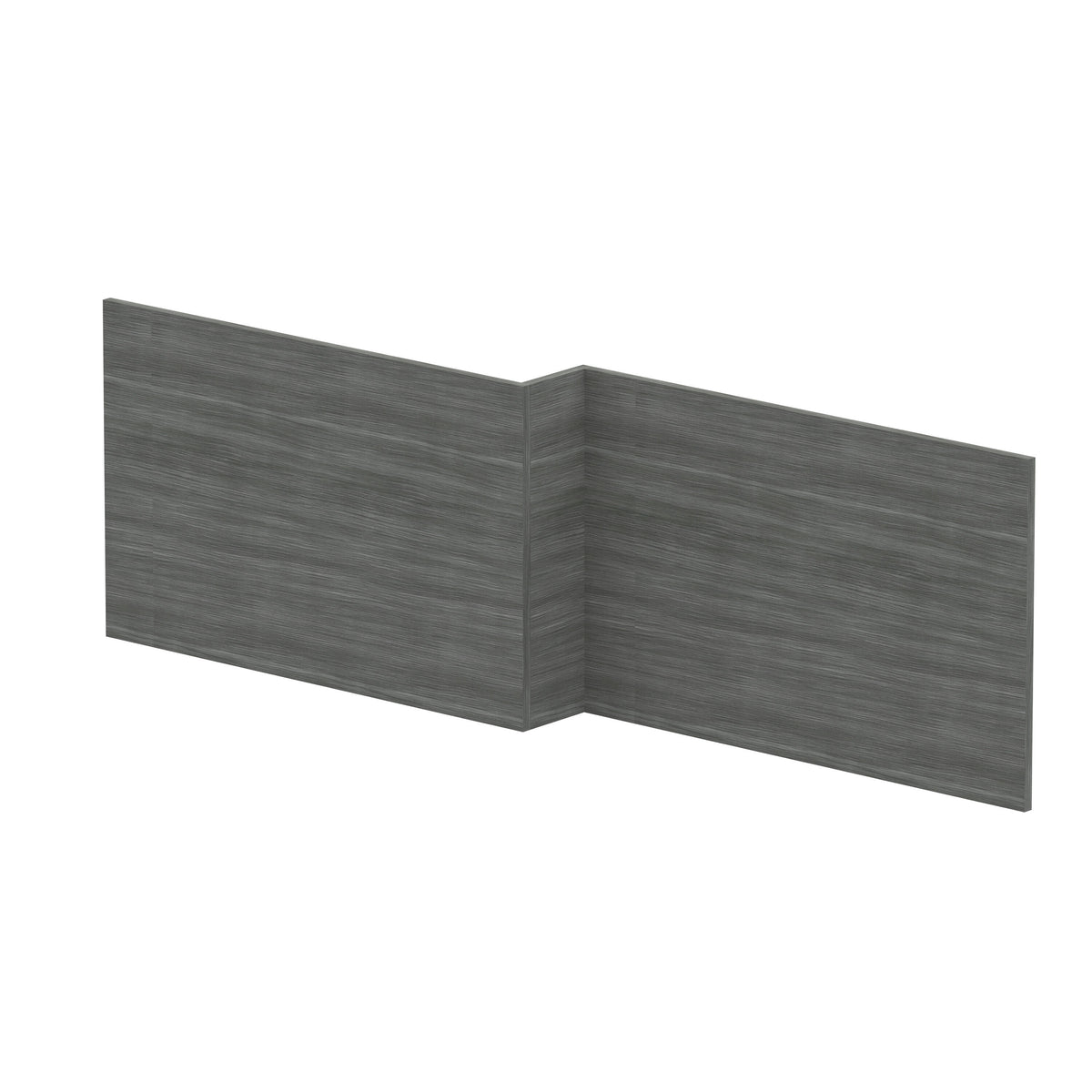 Modern Splash 1700mm L-Shape Square Anthracite Woodgrain MFC Shower Bath Front Panel