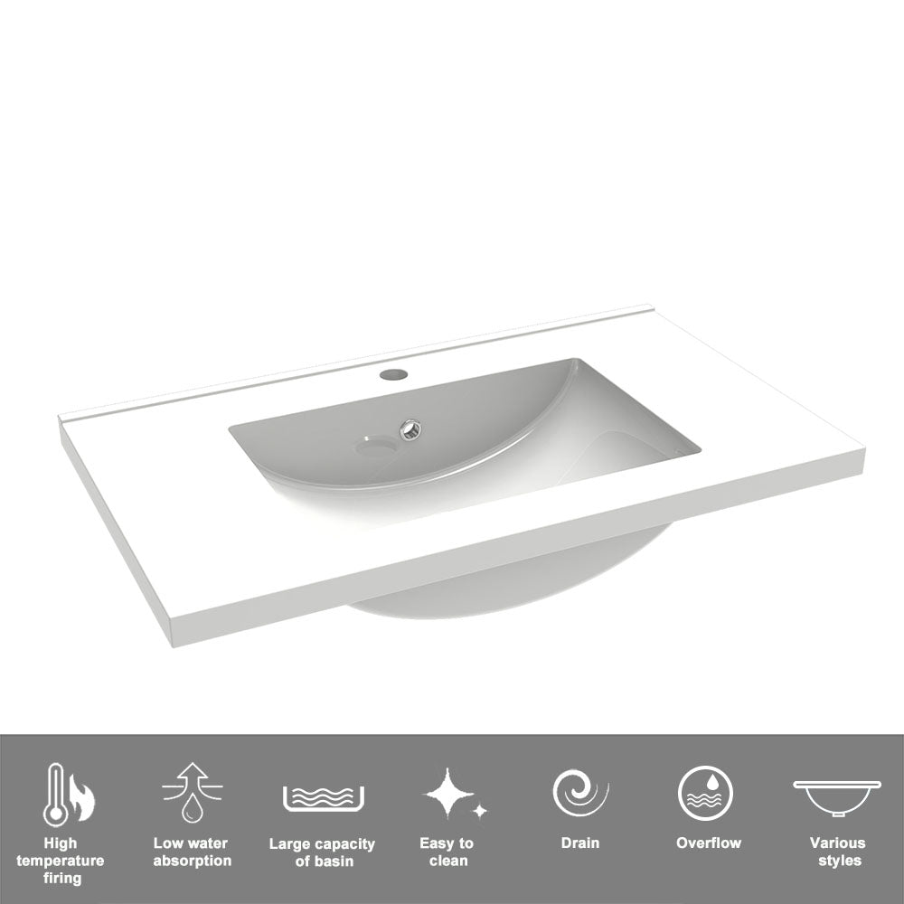 Modern Splash Mat Anthracite Wall-Mounted Bathroom Vanity Unit With Thick Ceramic Basin Double Doors 790*450*400mm