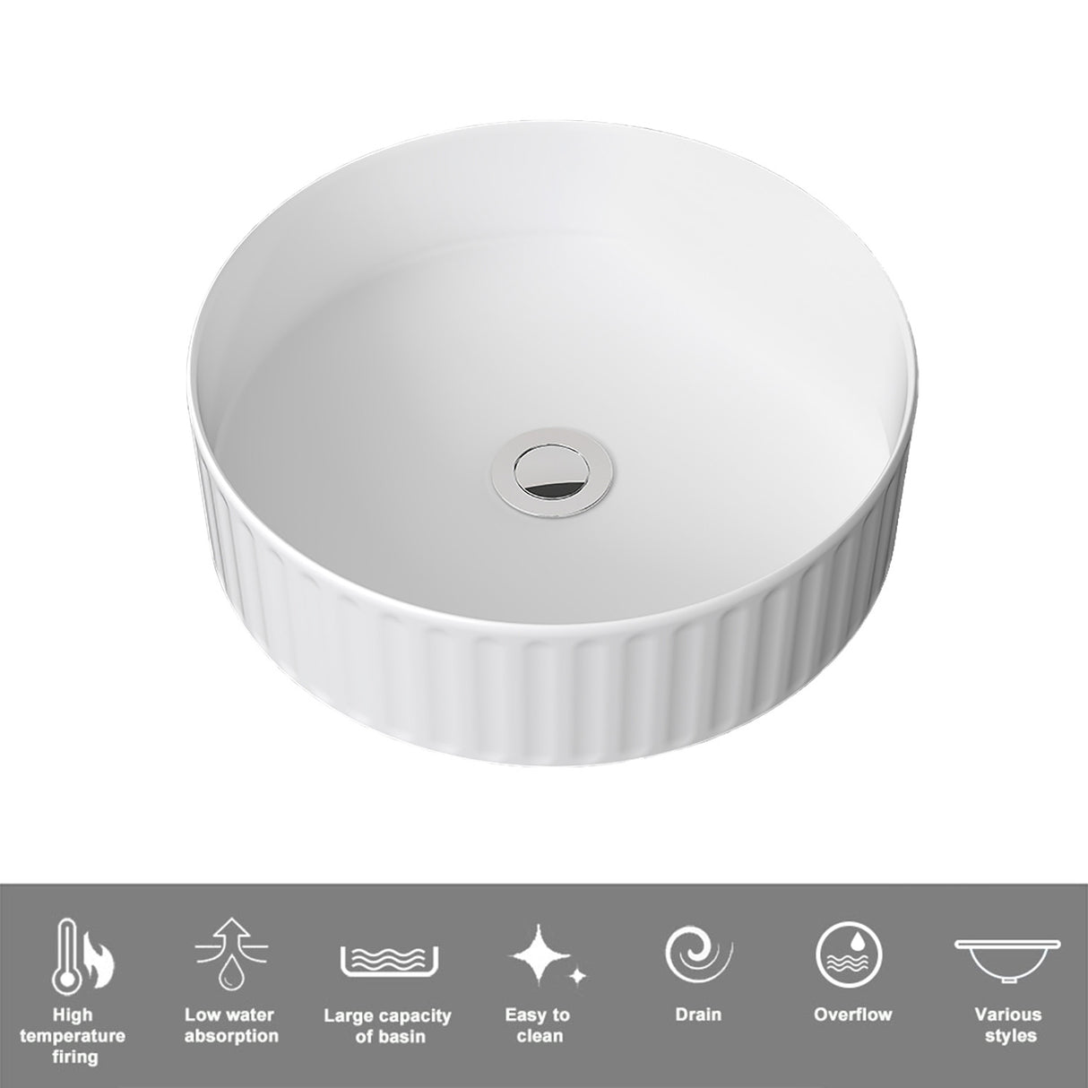 Modern Splash Wall-Mounted Bathroom Vanity Unit With 2 Soft Close Drawers Ceramic Basin Oak Anthracite 790*460*520mm 360A