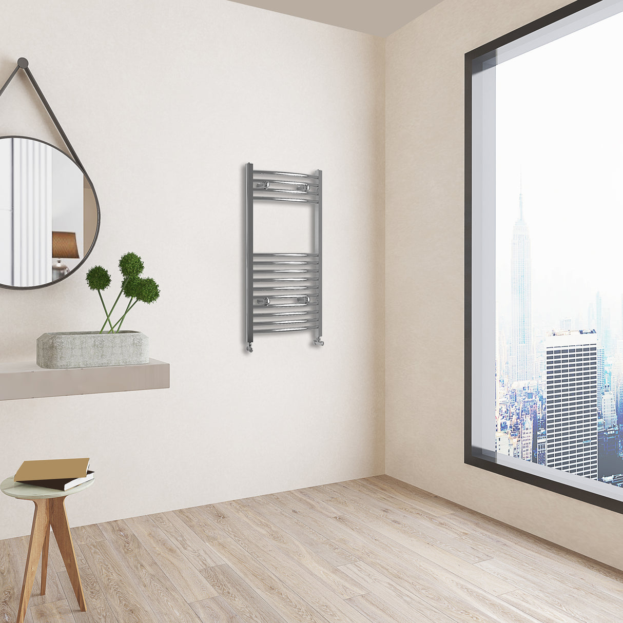 400/500/600mm Chrome Bathroom Towel Radiator