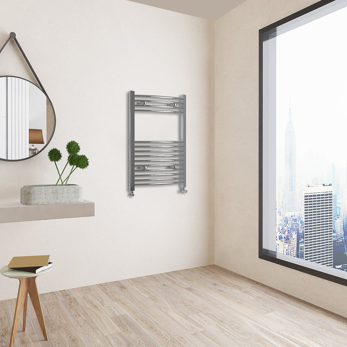 400/500/600mm Chrome Bathroom Towel Radiator