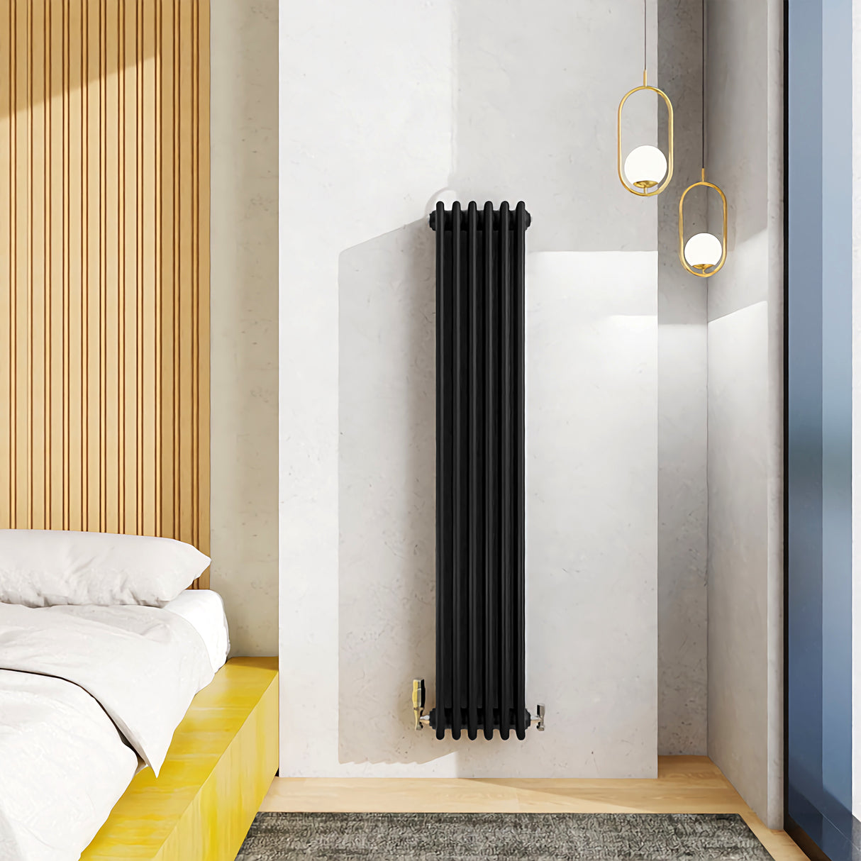 Modern Splash Cast Iron Black Radiator-CIR15-6-4K