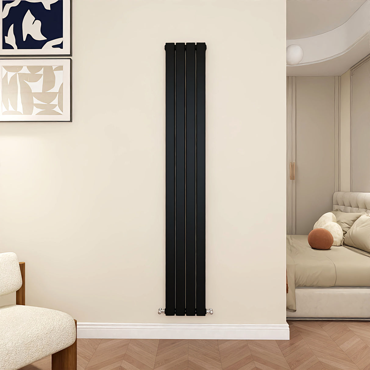 Modern Splash Flat Panel Black radiator-FP18-4-2K