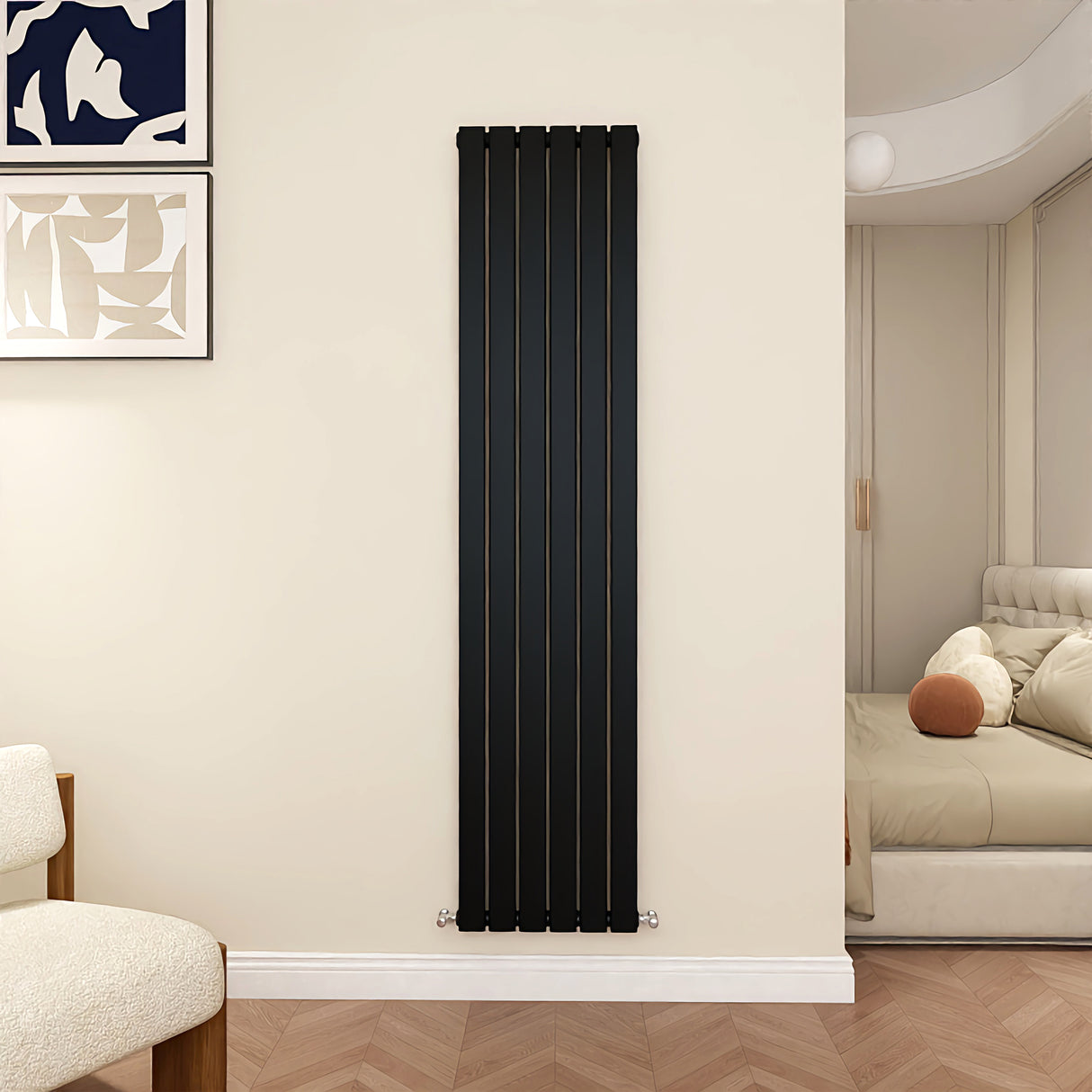 Modern Splash Flat Panel Black radiator-FP18-6-1K