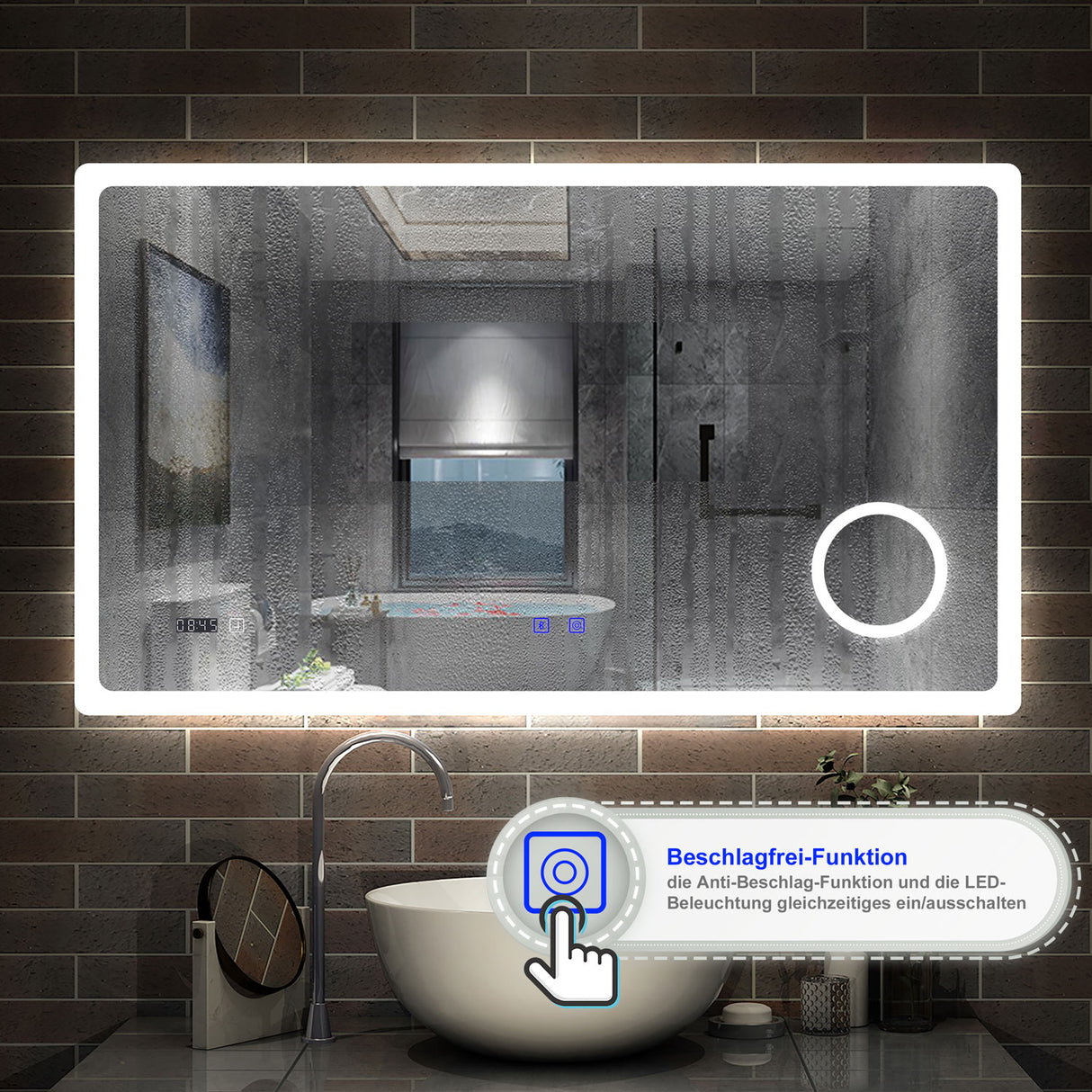 Modern Splash Led Mirror- BM-HD1506BSTM
