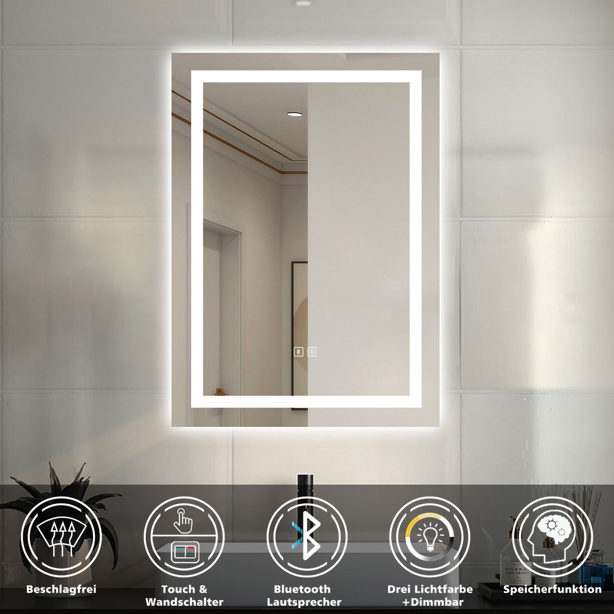 Modern Splash Led Mirror- BM-HD1302BS