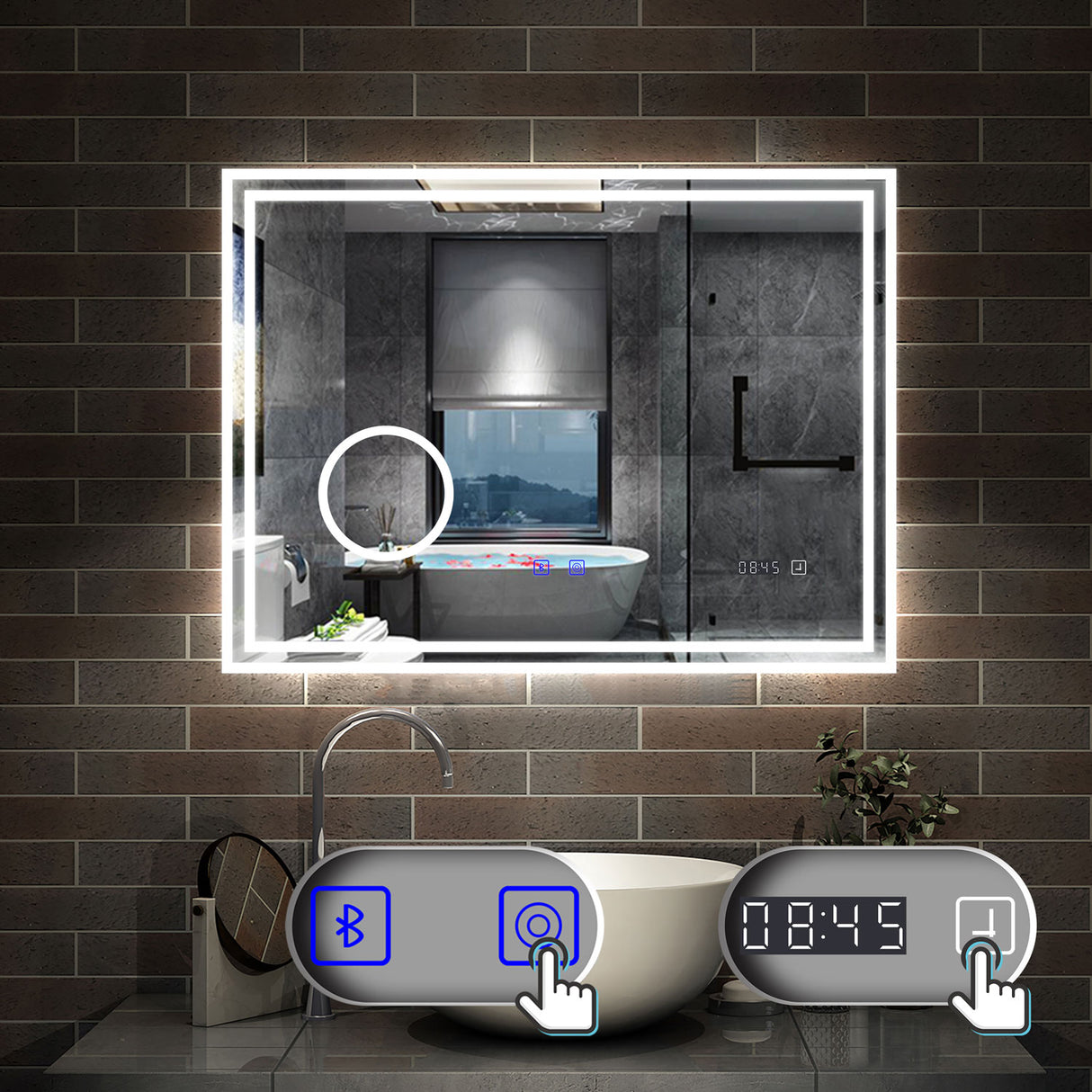 Modern Splash Led Mirror- BM-HD1403BSTM